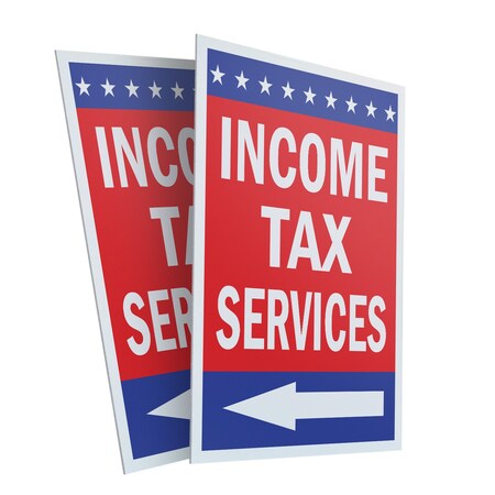 Signmission Income Tax Servies With Arrow, Plastic Signs Only 24 Inch x 36 Inch, Corrugated Plastic, 2PK CSB-2436-2PACK-IncomeTaxServiesWithArrow