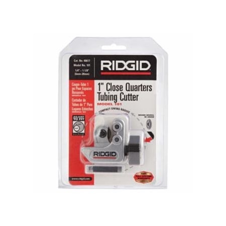 Ridgid Close Quarters Tubing Cutter, Model 101, 1/4 in to 1-1/8 in Cutting Capacity, Includes Spare 632-40617
