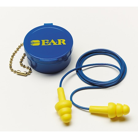 3M E-A-R UltraFit Reusable Corded Ear Plugs, Flanged Shape, NRR 25 dB, Plastic Case, 1 Pair 340-4002