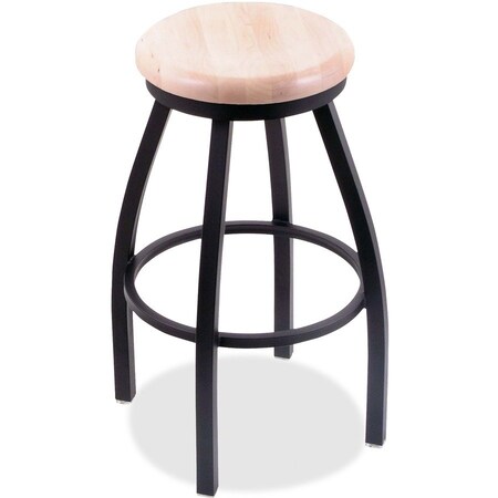 Holland Bar Stool Co 30" Swivel Bar Stool, Black Wrinkle, Nat Maple Seat 80230BWNatMpl