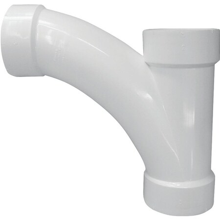 Canplas DWV Combination Tee Pipe Wye, 4 in, Hub, PVC, White, SCH 40 Schedule 194304