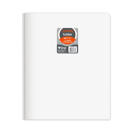 C-Line Products 8-1/2" x 11" White Two-Pocket Heavyweight Poly Portfolio Folder with Prongs, 1/EA 33967-BX
