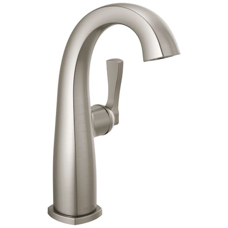 Delta Stryke Single Handle Mid-Height Bathroom Faucet, 6.63 in, Lumicoat Stainless 677-SS-PR-DST