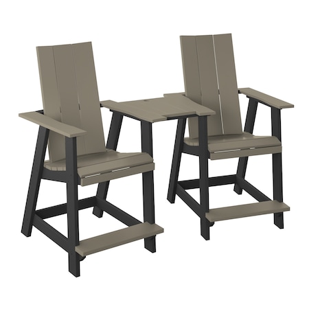 Polybird MODERN TETE-A-TETE         WEATHERWOOD AND BLACK POLYBIRD P68