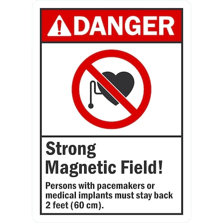 Lyle Danger Strong Magnetic Field! Persons With Pacemakers, 5x7, Non-Reflective, White G-16887-ND_5x7