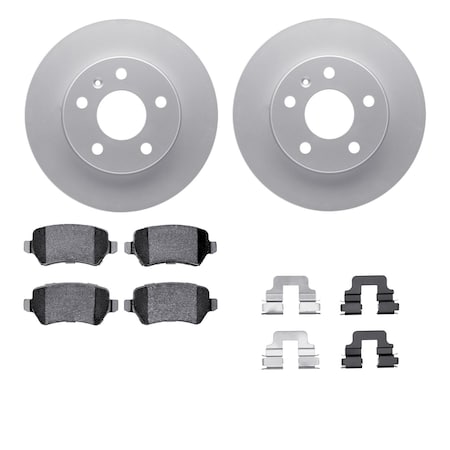 Dynamic Friction Co DFC GEOSPEC Coated Rotors with 5000 Brake Pads - Ceramic and Hardware 4512-53020