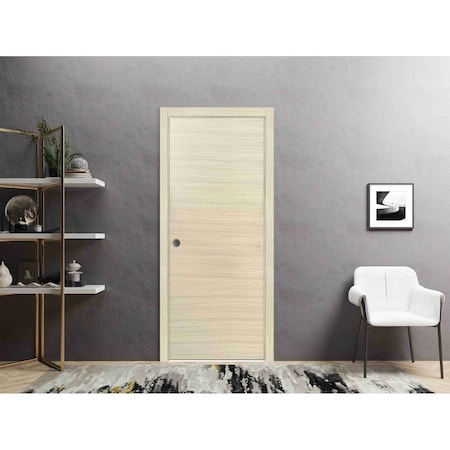 Sartodoors Sliding French Pocket Door with, Planum 0010 Natural Veneer, Kit Trims Rail Hardware, Solid Wood In PLANUM0010PD-SHP-1884