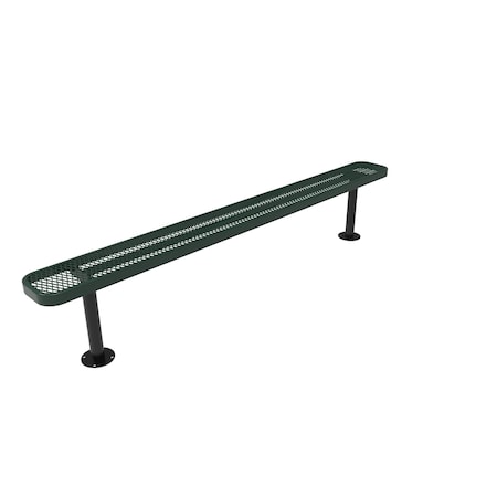 Mytcoat 8ft Outdoor Bench without Back, Surface Mount, Green, Expanded Metal, Industry Standard Coating 804262