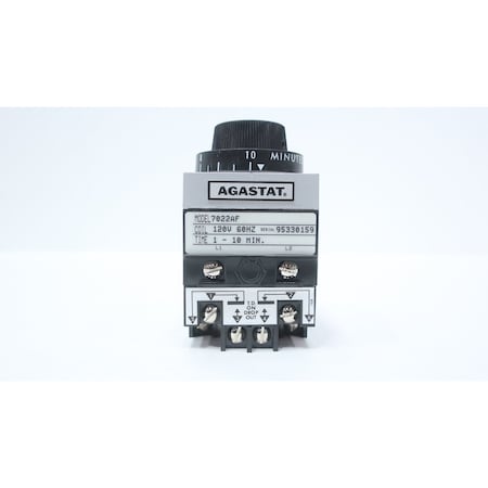 Agastat TIME DELAY RELAY 1-10MIN 120V-AC 7022AF