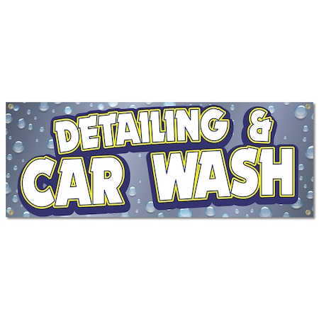 Signmission Detailing And Car Wash, 18 Inch, Banner B-30368