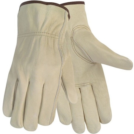 Mcr Safety Drivers Gloves, Leather, White, M 3215M