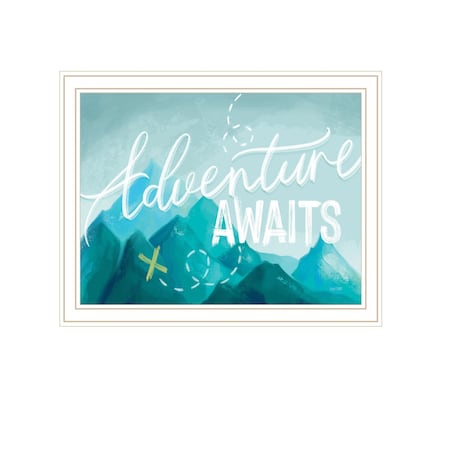 Homeroots Adventure Awaits White Framed Print Wall Art 529856