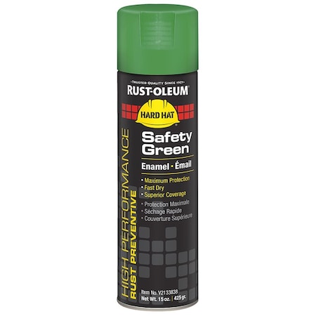 Hard Hat 15 Oz Rust-Oleum Brands Safety Green Enamel Spray Paint V2133838
