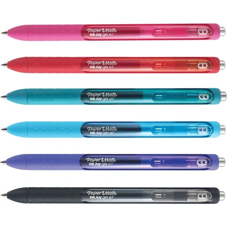 Paper Mate Pen, Assorted Ink, Retractable, PK6 PAP1951713