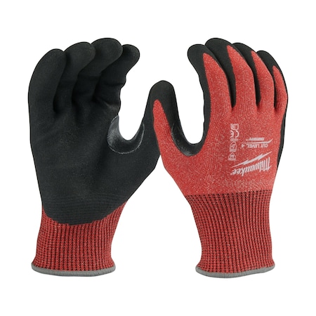 Milwaukee Tool Cut-Resistant Coated Gloves, Cut Level A4 , Dipped , Nitrile , Sandy , XL 1 PR 48-22-8948