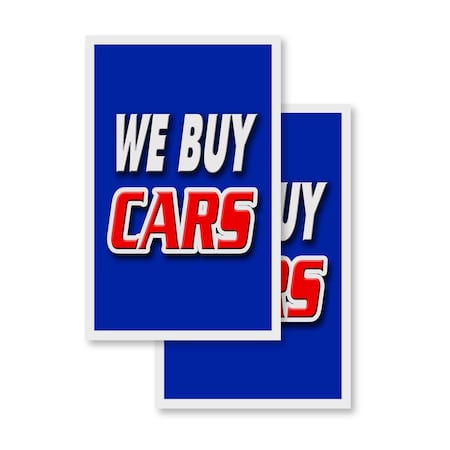 Signmission We Buy Cars, Vinyl Decals Only 24 Inch x 36 Inch, Vinyl Decal, 2PK DSB-2436-2PACK-We Buy Cars