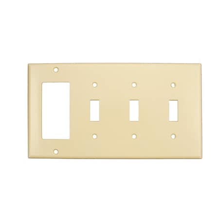 Leviton Combination Wallplate, Standard Size, Gang 4, Ivory P326-I