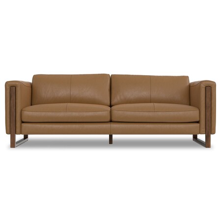 Homeroots 83" Brown Leather Sofa 641134