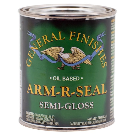 Arm-R-Seal Pt General Finishes Clear Arm-R-Seal Oil-Based Topcoat, Semi-Gloss SGPT