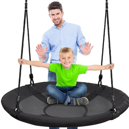 Serenelife 40 Inch Giant Outdoor Saucer Tree Swing with Hang Kit and Center Spinner SLSWNG102