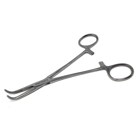 A2Z Scilab Angled Locking Forceps 6.25 Inches, Half Serrated Jaw, Stainless Steel A2Z-ZR1156