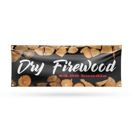 Signmission Dry Firewood $3.00 a Bundle, 24 Inch x 72 Inch, Vinyl Banner B-72-30552