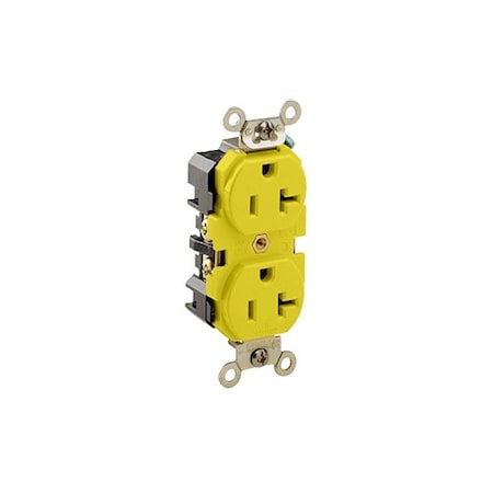 Leviton Straight Blade Connector, 20 A, Yellow 53CM-62