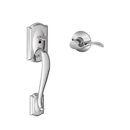 Schlage Residential Left Hand Camelot with Accent Lever Bottom Half Handleset with 16080 Latch and 10063 Strike FE285CAM625ACCLH