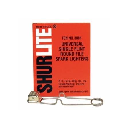 Gc Fuller Shurlite Spark Lighter, Universal Single-Flint Round Lighter, 10PK 322-3001