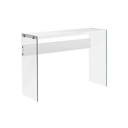Homeroots 44" White and Clear Solid Console Table 333148