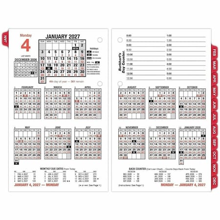 At-A-Glance Burkhart's Day Counter Desk Calendar Refill, 4.5 x 7.38, White, 2022 E71250