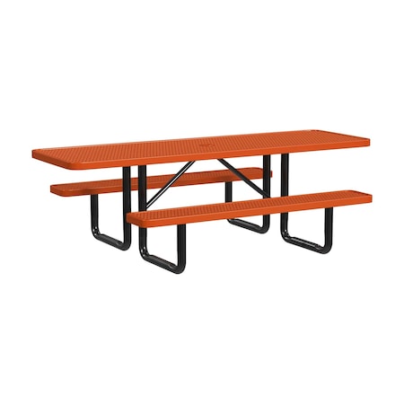 Leisure Craft 8 FT ADA Accessible Outdoor Picnic Table with 2 Bench Seats, Orange T8XPP-ADA-ORANGE