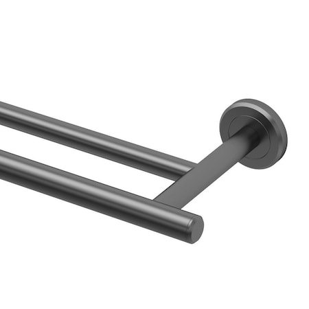 Gatco Latitude II 24" Double Towel Bar, Matte Black 4244MX