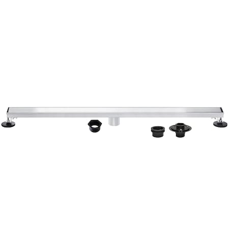 Kingston Brass 60-Inch Stainless Steel Linear Shower Drain with Reversible Tile Insert and Flat Grate BSFK6021
