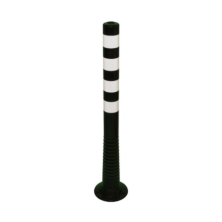 Pittman Flexible Bollard, Black and White, Reflective, Polyurethane, 40'' 755687