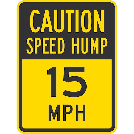 Lyle Speed Hump 15 MPH, 18x24, High Intensity Prismatic, Yellow G-10747-HI_18x24
