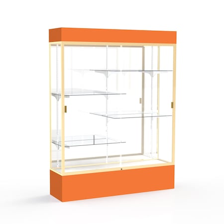 Ghent Lighted Floor Display Case 60x80x16, Mirror, Champange 3175MB-GD-OR
