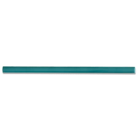 Apollo Tile 0.6x12 in. Glossy Turquoise Blue Porcelain Bullnose Trim Wall and Floor Tile 0.5 sq ft/case, 10PK UMB88AQBULA