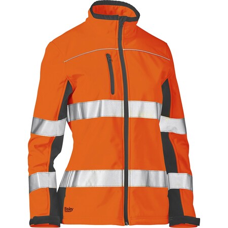 Bisley ANSI Type R Class 2 Women's Contoured Softshell Jacket 333W6059T-ORNV/L