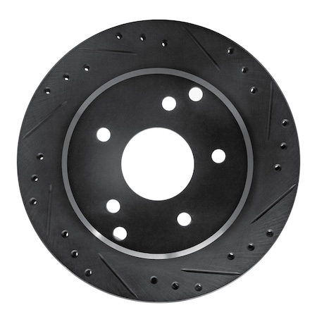 Dynamic Friction Co DFC Brake Rotor - Drilled and Slotted - Black 633-47016R
