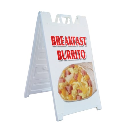 Signmission Breakfast Burrito, A-Frame & 2 Decals Installed, Heavy-Duty Plastic Frame SBHD-D-2436-Breakfast Burrito