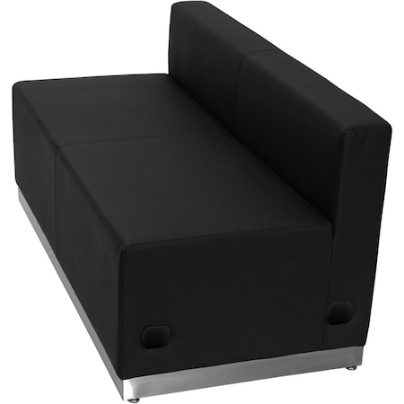 Flash Furniture Loveseat, 25-1/4" x 27", Upholstery Color: Black ZB-803-LS-BK-GG