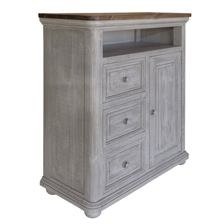 Homeroots 39" Gray Solid Wood Three Drawer Chest 524586