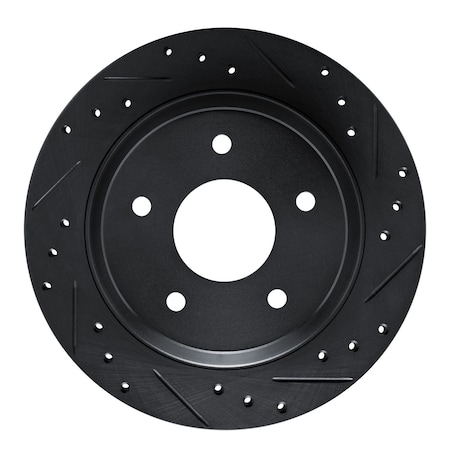 Dynamic Friction Co DFC Brake Rotor - Drilled and Slotted - Black 633-47015R