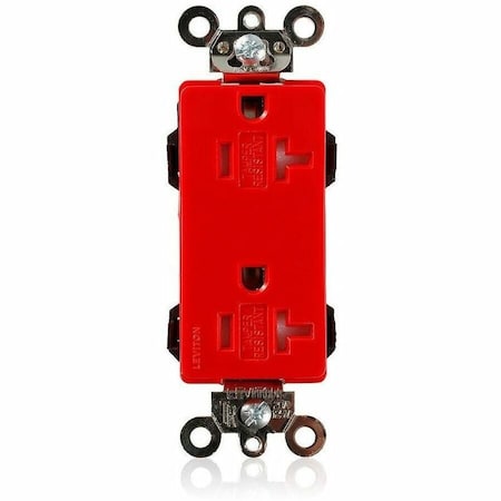 Leviton Commercial Grade Decora Receptacle, 20 Amp, 125 Volt MT163-R