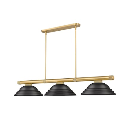 Z-Lite Vanguard Rubbed Brass 3 Light Billiard 3050-3RB-SMB