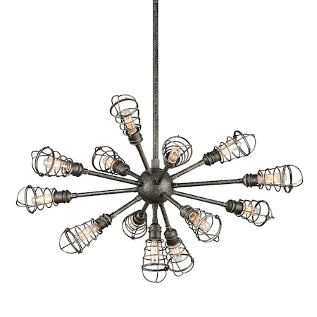 Troy Lighting Conduit 13 Light Chandelier 32 In. Old Silver F3815