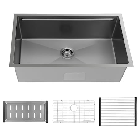 Wrightmaster 32 in. Undermount Single Bowl 18-Gauge Stainless Steel Workstation Sink with Integrated Accessories ZOR-US3219TX-SS