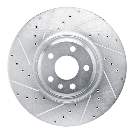 Dynamic Friction Co DFC Brake Rotor - Drilled and Slotted - Silver 631-73083L