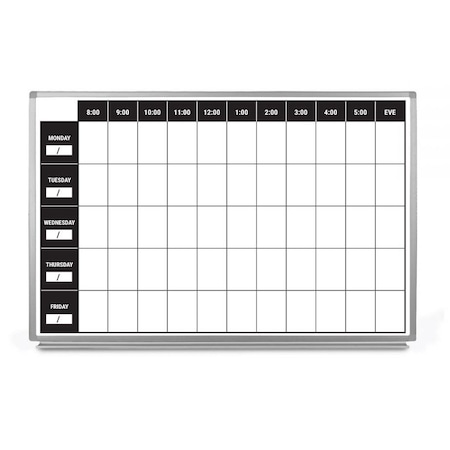 Creative Safety Supply Work Week Dry-Erase Scheduling Whiteboard, 48in x 36in WB10050-48